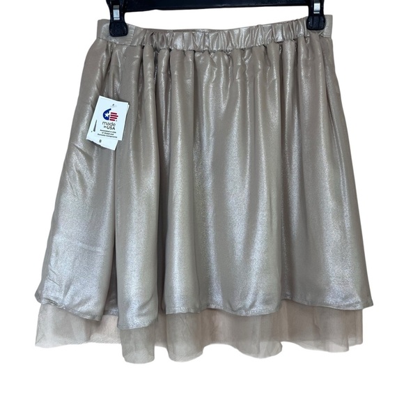 Living Doll LA Womens Mini Skirt Champagne Tulle Fairy Size Small NEW Whimsygoth - Picture 4 of 7